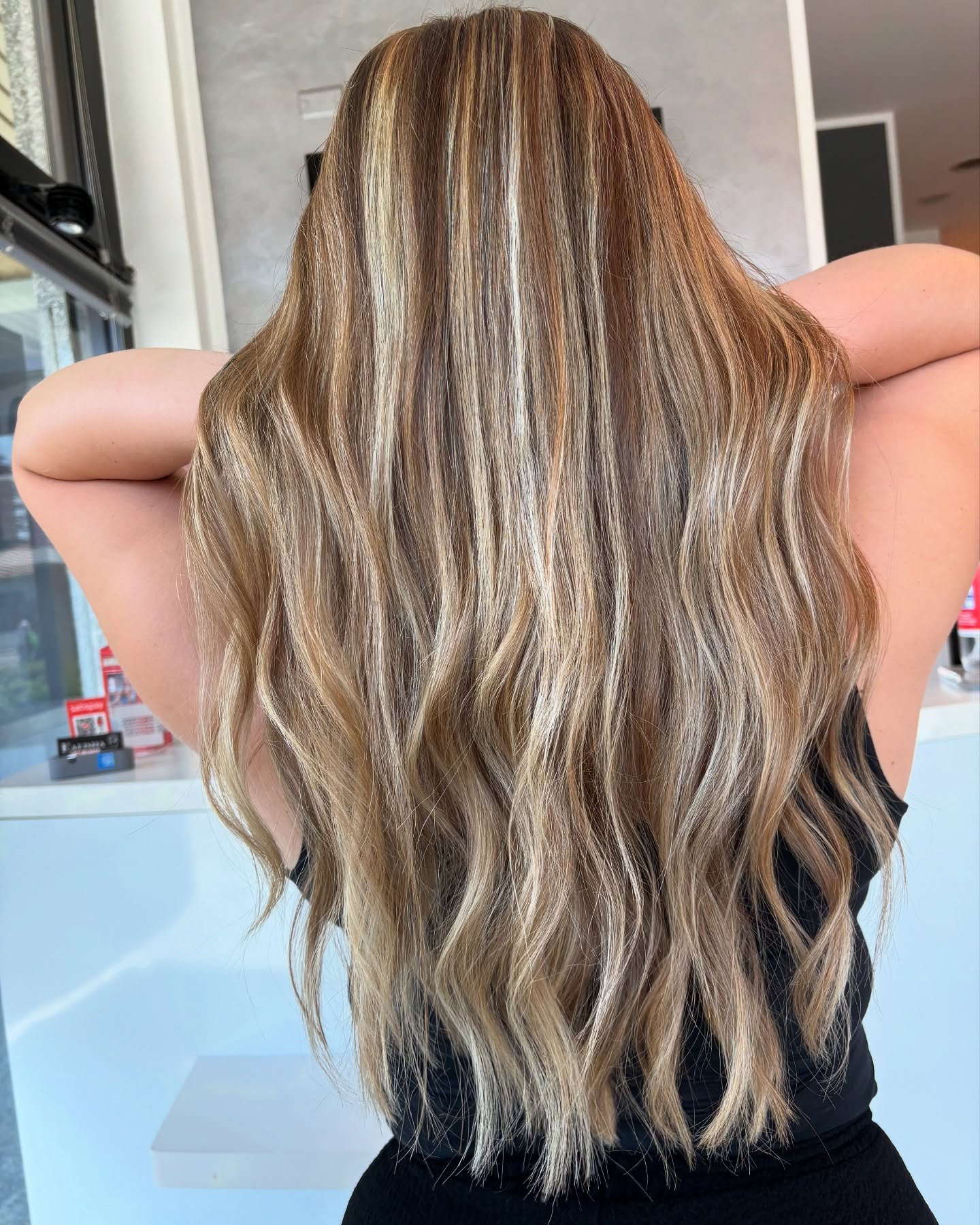 Soft, finished waves showing the completed Degradé Joelle result.